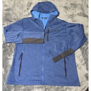 The North Face Jacket Mens Large Blue Hooded Softshell Fleece Lined Hiking CUF9